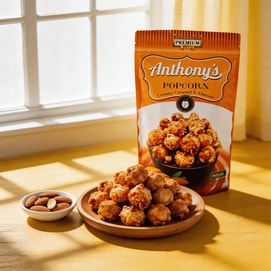 日本朝日制菓 安東尼焦糖杏仁口味爆米花 45g