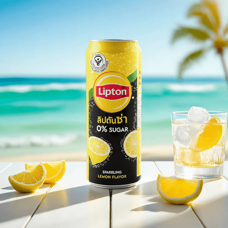 LIPTON Thai 炭酸水 レモン風味 砂糖不使用 缶入り 300ml - Yami