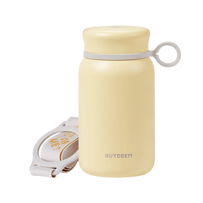 【Low Price Guarantee】Vacuum Insulated Stainless Steel Water Bottle Travel Mug, 300ml, Light Yellow
