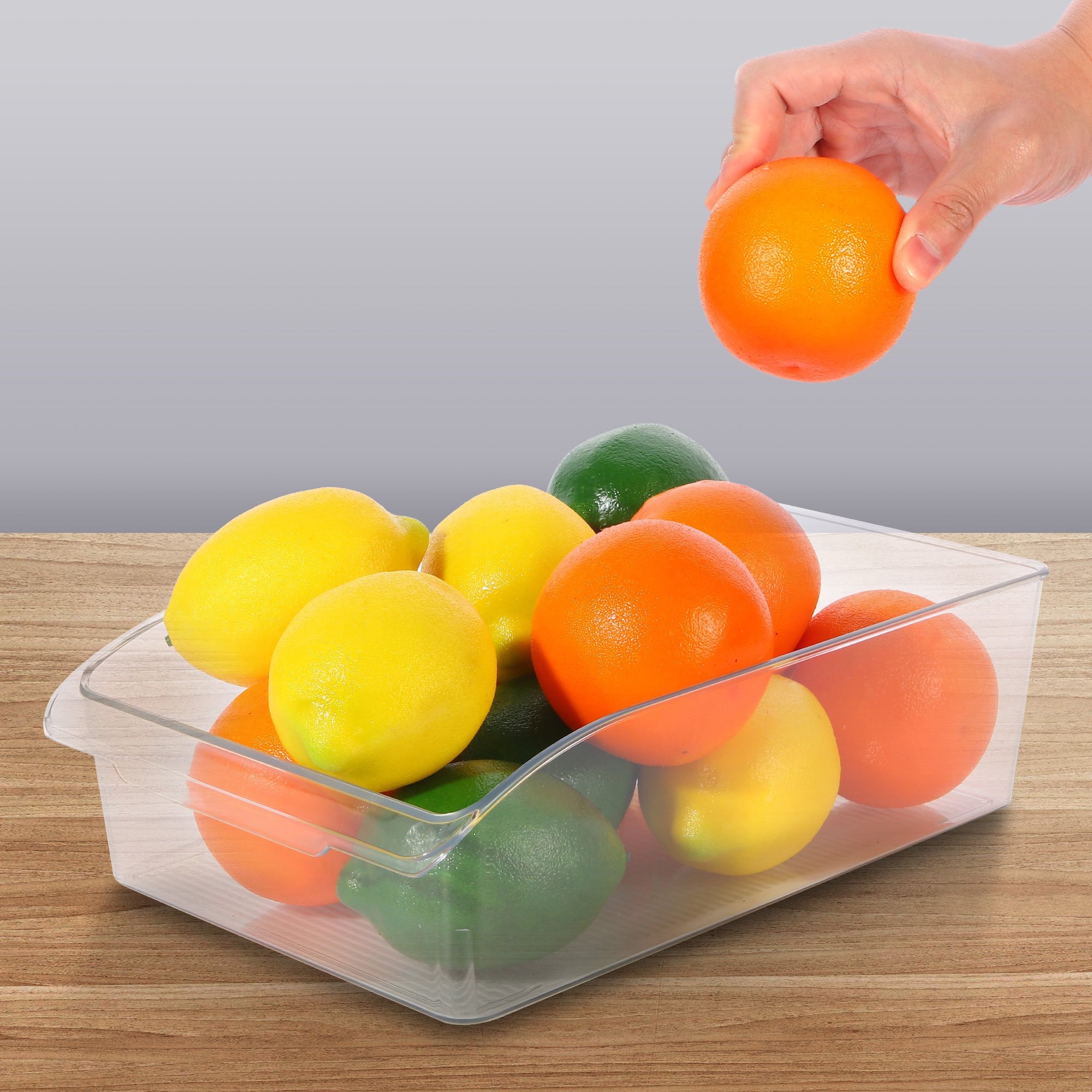ROSELIFE 飲品蔬果分類廚房冰箱收納盒 12.2"x8.0"x3.6"
