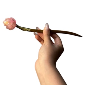 첸이 셀렉티드 레트로 뉴 차이니즈 스타일 소형 연꽃 원목 헤어핀 (1개) - 업스타일, 한푸, 고대 의상 액세서리용 앤티크 원목 헤어핀