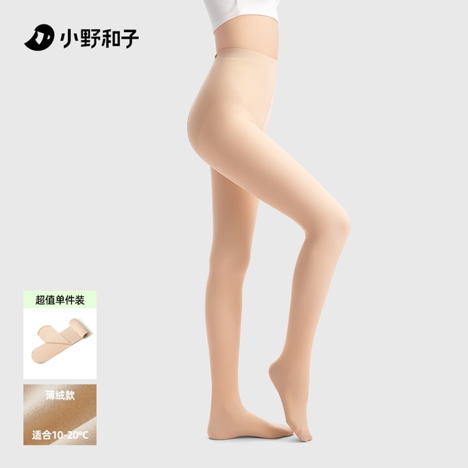 Double layered bare leg pantyhose with thin fleece (suitable for 10-20 ℃) long length natural skin 1 piece
