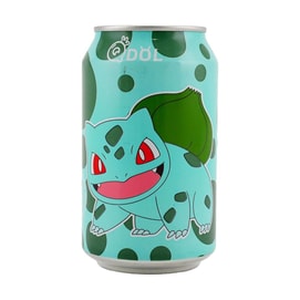 QDOLxPOKEMON寶可夢系列 氣泡水 汽水飲料 葡萄風味 330ml【妙蛙種子形象】【動漫好物】