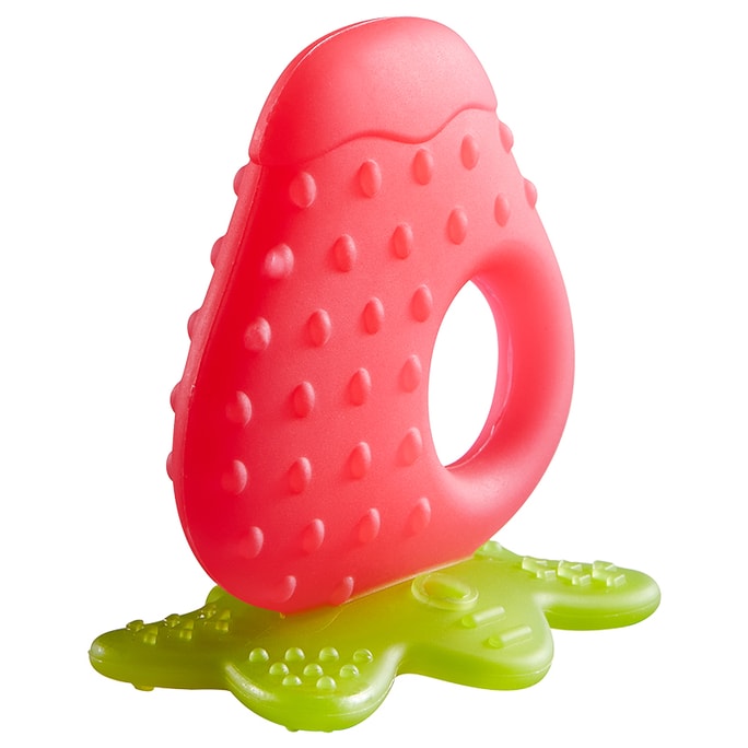 Silicone Toy For Infants During Teething Period Boilable Prevents Hand Chewing Strawberry