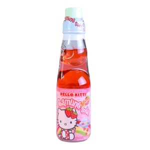 Sanrio Hello Kitty Ramune Strawberry Soda Drink, 6.76 fl oz