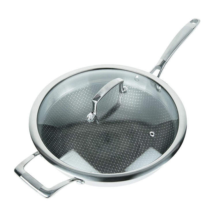 美国 MASTERPAN 不锈钢 不粘 三层 炒锅 带玻璃盖 12寸 (30cm) 预计3天内送达 3