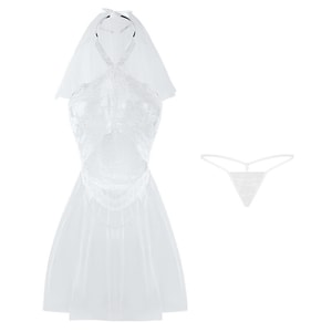 【中国直送】Manyan セクシー レース ソフトガーゼ ナイトガウン/ブライダルユニフォーム ホワイト フリーサイズ
