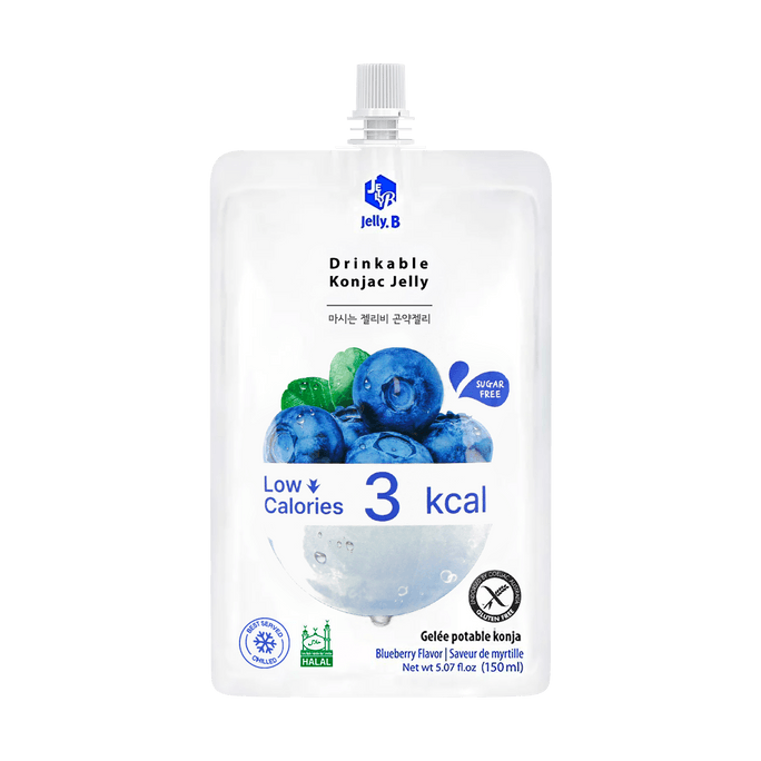 韩国JELLY.B 低糖低卡蒟蒻果冻 代餐 膳食补充剂 满满的饱腹感 蓝莓味 150ml