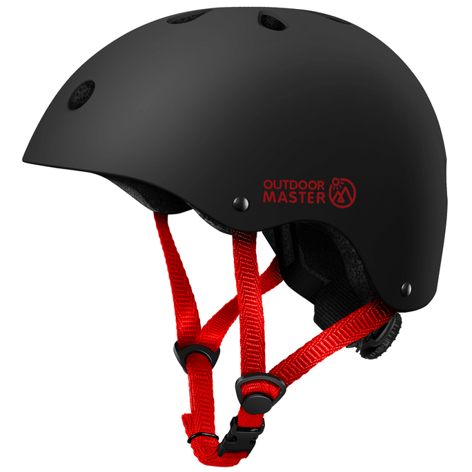 Kids Skateboard Cycling Helmet - black&red- M