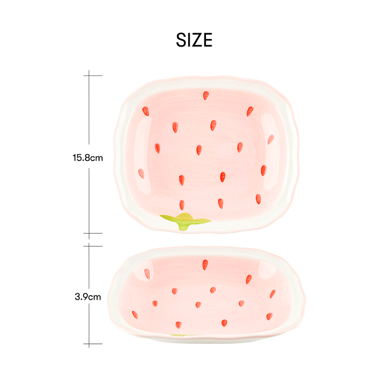 ストロベリーシリーズ ウェーブデザイン 長方形ディナープレート 7.5インチ 3