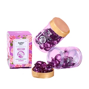 Rose Hair Care Essential Oil Capsules for Hair Salons, Long-lasting Fragrance, Repairing Damaged Hair from Dyeing and Perming, Smooth and Nourishing, Xifei Rose Scent Hair Care Essential Oil, 30 Capsu