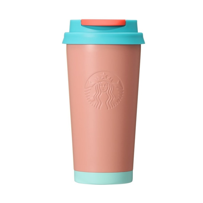 【夏日限定】【日本直邮】日本星巴克Starbucks  2023年日本限定 快乐多巴胺系列 可再生循环树脂杯 蓝粉TOGO杯 473ml