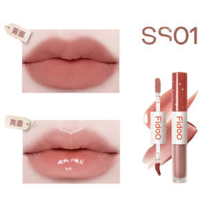 Floating Pond Double-Head Lip Gloss Matte and Glossy, Not Easy to Smudge on Cups SS01 Sunlight Revealed 3g*1 Piece