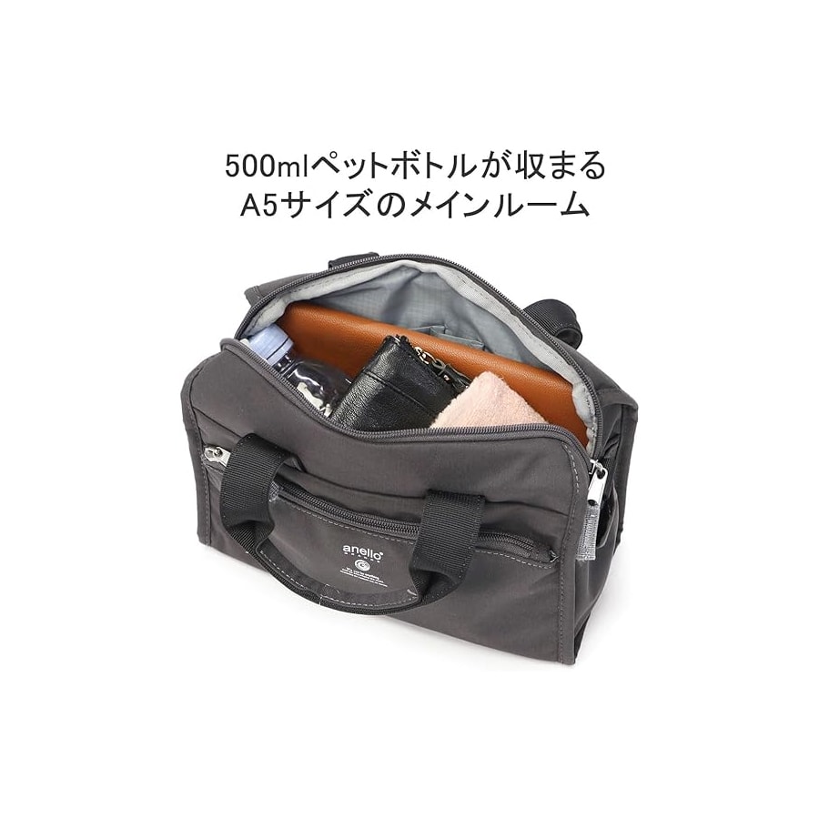 【Expédition directe du Japon】 Sac bandoulière mini Boston ANELLO GRANDE, petit sac d'extérieur, léger et facile à ranger, noir, 1 pièce