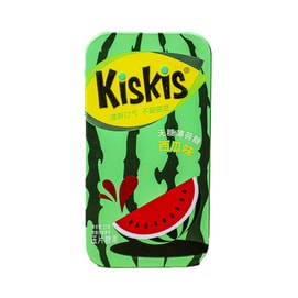 kiskis Sugar-Free Mint Candy Portable for Fresh Breath Kiss-Friendly Lozenges Fruit Flavored (Watermelon) 21g*1 Tin Box