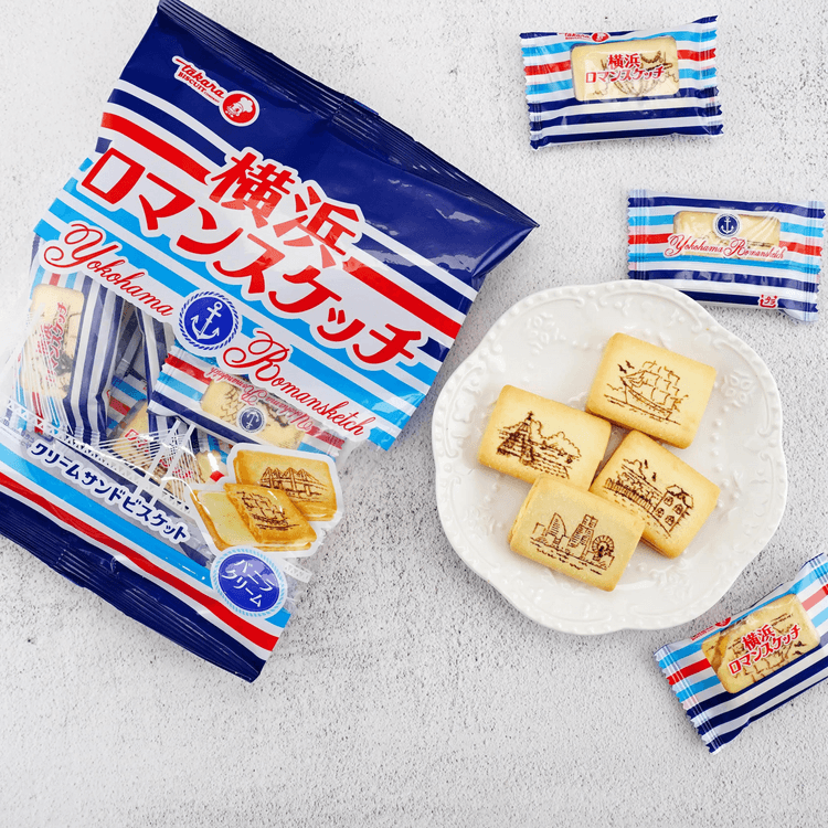 TAKARA Yokohama Scenery Romantic Sketch Biscuits,Vanilla Sandwich