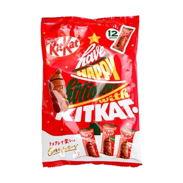 KitKat Santa Chocolate Wafer Biscuit,Share Bag, 12 Piece【Holiday Limited】