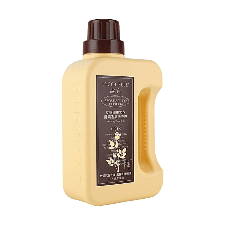 Four Seasons Floral Enzyme Scented Laundry Detergent, #Morning Dew Rose Oud, 33.81 fl oz, Deep Enzyme Clean 3