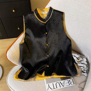 Chinese Style Jacquard Tang Suit Vest Coat for Women 6348 M
