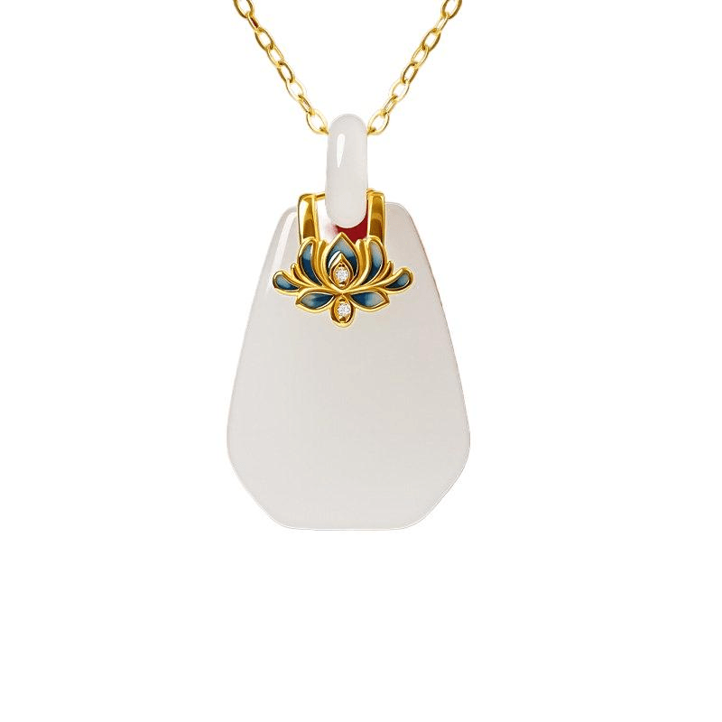 Gongli Shangxin Hetian Jade Pendant 天然白玉項鏈 禮物 He Yun 29.5