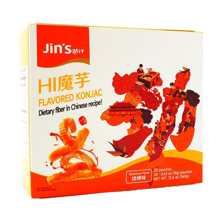 JINZAI Konjac Snack BBQ Flavor, 0.63 oz*20 Pack - Yami.com