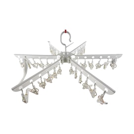 Folding 36-Clip Umbrella-shaped Clothes Hanger Classic White J-31047