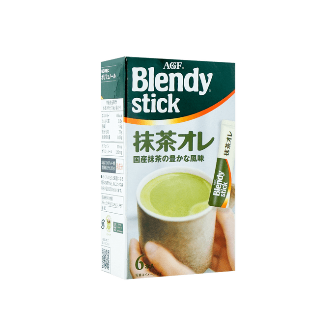 Blendy Matcha Stick Cafe Au Lait 6pcs 2.11 oz