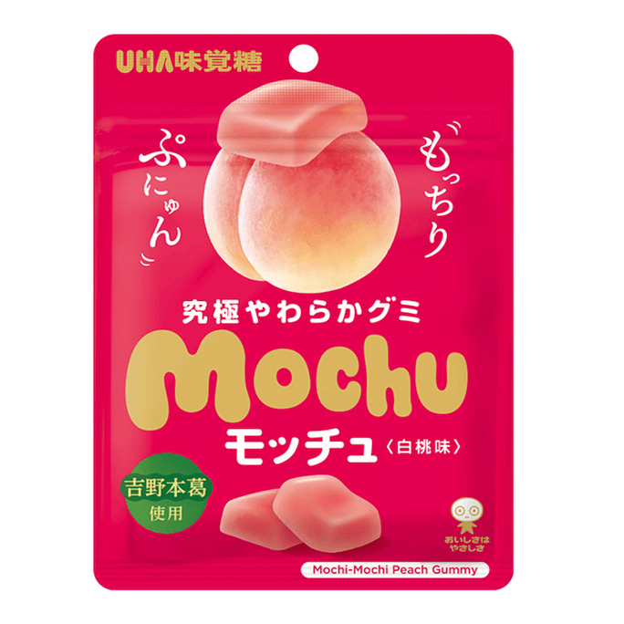 Mochu soft fruit juice candies with kudzu root powder peach flavor 45g
