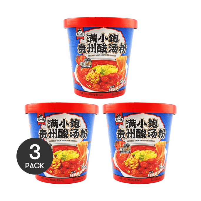 Guizhou Sour Soup Rice Noodles , 4.30 oz *3【3 Packs】