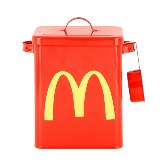 Maidangdang Red Pet Food Bucket Sealed Moisture Proof Net Red Storage Box Food Bucket Cute Cat Dog M Manual Sticker -1Pc