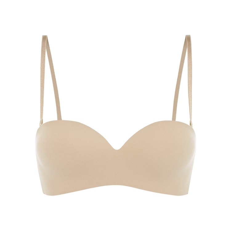 Two Ways Wearing With Removable Strap Gathering Tube Top Bra Natural Nude  A75 - Yamibuy.com