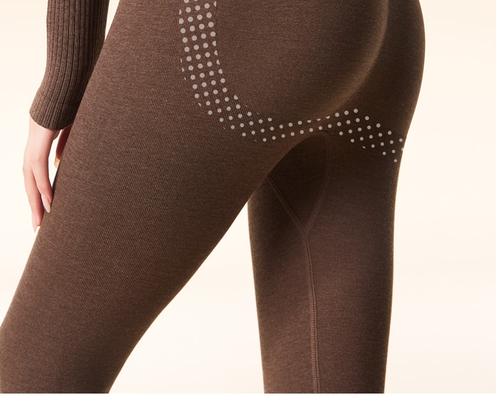 【中國直郵】 草本初色 塑形熱能衣套裝 咖色 M碼 一套裝