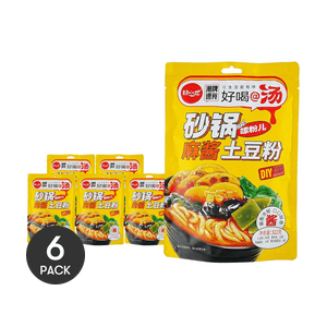 田小花 砂锅土豆粉 麻酱味 322g *6【6份超值装】【可以喝汤的麻辣烫】