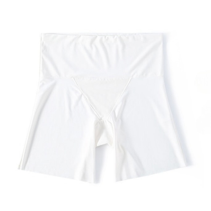 Thin Non-curled Edge Ice Silk No Trace Antiglare Bottom Safety Pants White High Waisted Large Size