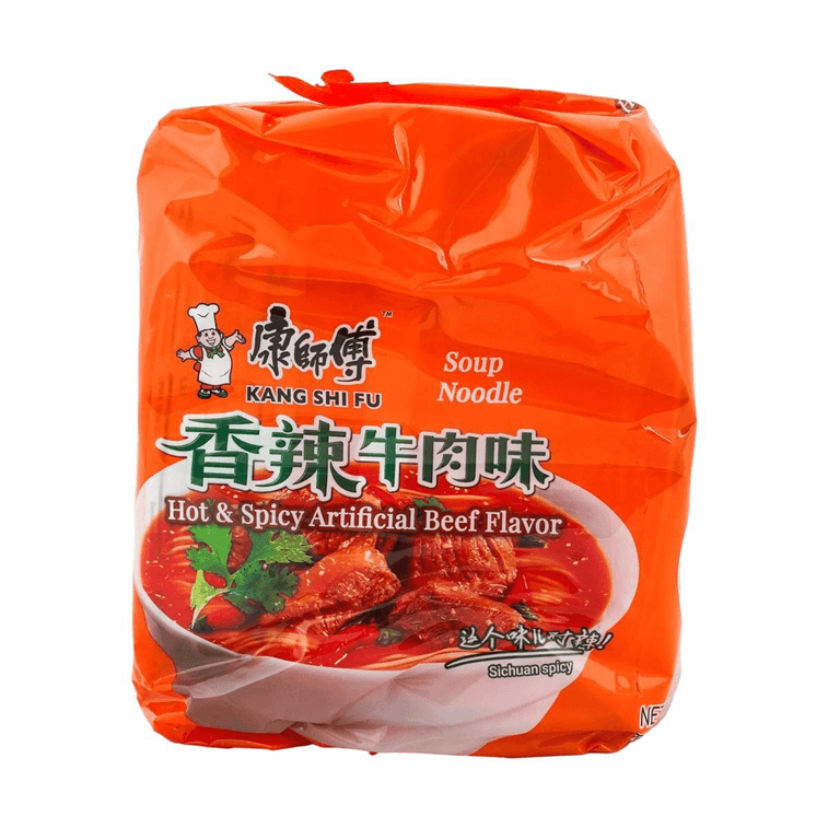 MASTER KONG Hot & Spicy Beef Ramen - Instant Noodles 5 Packs* 3.66oz 6