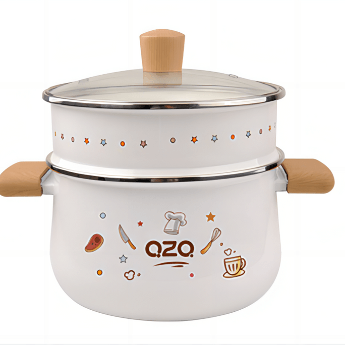 Qing Exhibition 20cm Enamel Soup Steaming Pot with Yao Cai Color