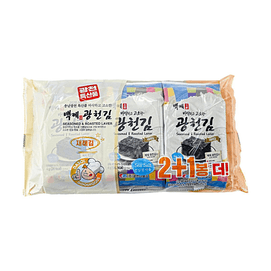 韩国BAKJAE百济 广川烤海苔 海盐味 3包 12g