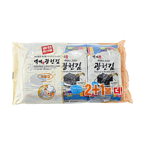 Gwangcheon Seasoned Seaweed 3-Pack Set, 0.42 oz【Triple Flavor Combo Crispy Savory】