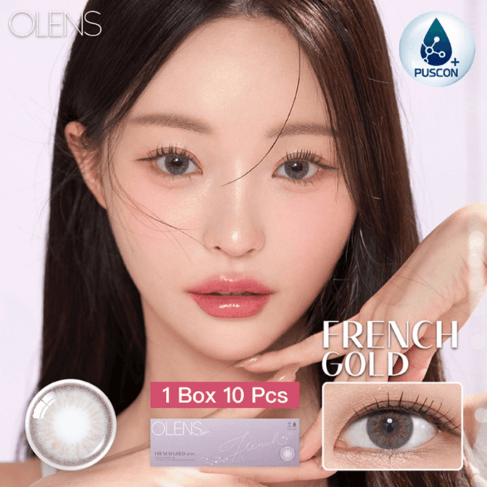 【中國直郵】 韓國 O-LENS 日拋 Olens 羅浮灰 French Gold Gray 10片裝 -1.00(100)
