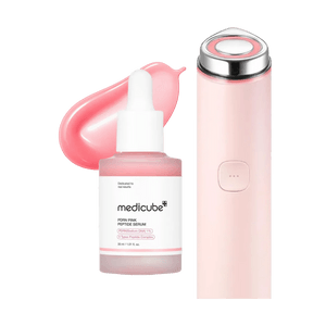 PDRN Pink Peptide Serum Whitening & Wrinkle Care 1.01 fl oz×1 + AGE-R BOOSTER PRO MINI PLUS Pink 1 pcs×1【Red Mode Set - Use After Spot Care & Soothing】