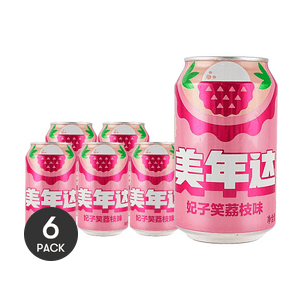 Feizixiao Lychee Flavored Soda 11.16 fl oz  *6【6 Packs】【Sweet Fruit Aroma】【Refreshing Carbonation】