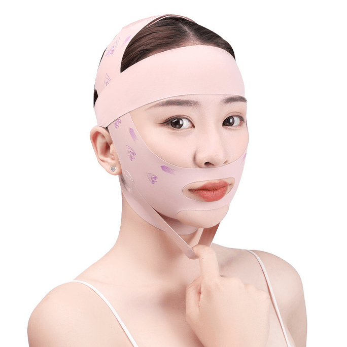 Coral Powder Half Pack V-face Mask Three Remodeling V-face Bandages To Sleep With Decree Stripes