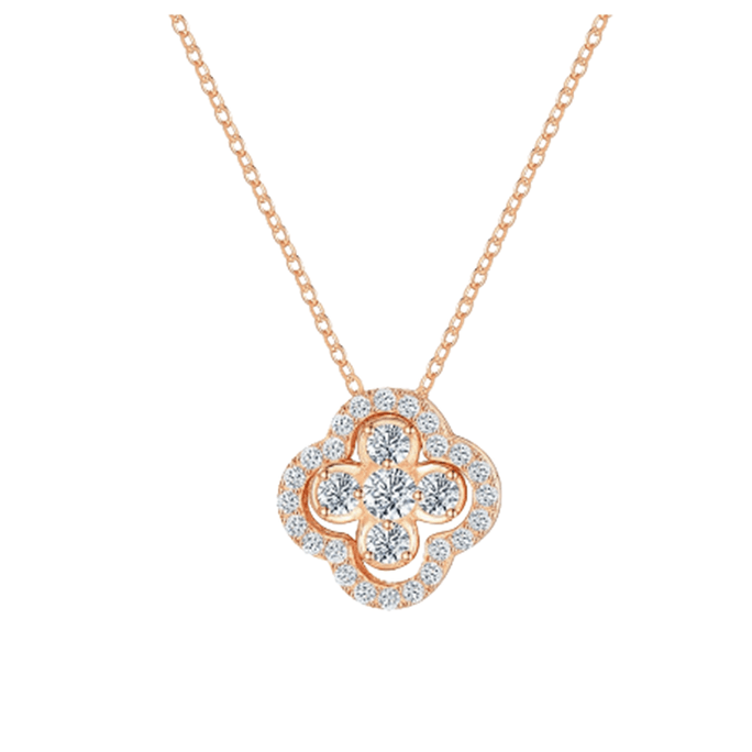 Four-leaf clover necklace female silver temperament collarbone chain light luxury niche design sense a
