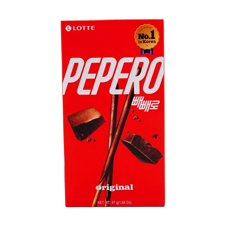 韓國LOTTE樂天 PEPERO 巧克力塗層脆棒餅乾 經典口味 47g【Stray Kids代言同款】【新舊包裝隨機發】 12