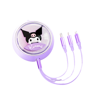 Space capsule retractable charging one drag three fast charging data cable Kulomi