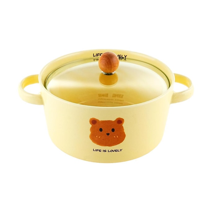 Double-Handle Instant Noodle Bowl, Large-Capacity Bowl for Noodles and Vermicelli, with Lid, 8-inch 785ml