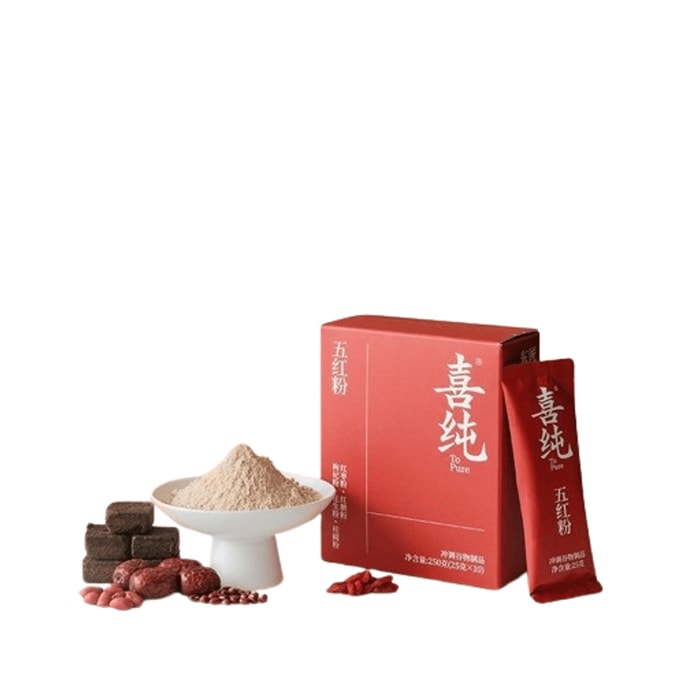【中国直送】西春五紅粉末 紅棗と枸杞五紅スープ 調理不要 女性用インスタント食事代替粉末 栄養紅粉末ドリンク 250g/箱