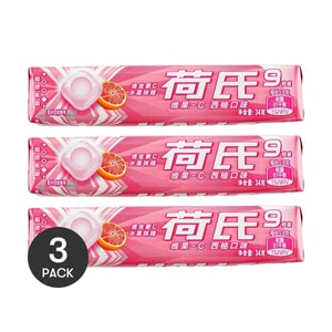 荷氏 维生素C水果硬糖 西柚味 34g *3【3份超值装】【清新口气润喉糖】