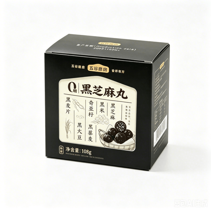 무설탕 검은깨볼 108g (흑미, 검은콩, 검은귀리, 치아씨드 함유) [바로 먹는 잡곡 스낵]