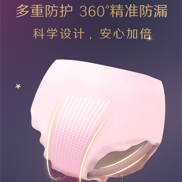 【中國直郵】 美國 高潔絲 超薄軟心夜安褲 軟心夜安褲安睡褲超薄防漏衛生棉M碼4條 4